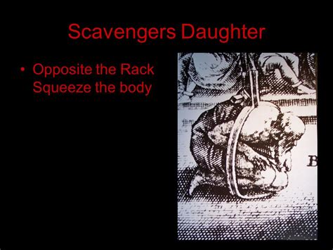 The Scavengers Daughter Elizabethan Era