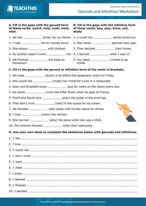 Esl Gerunds And Infinitives Worksheet Reading And Writing Activity