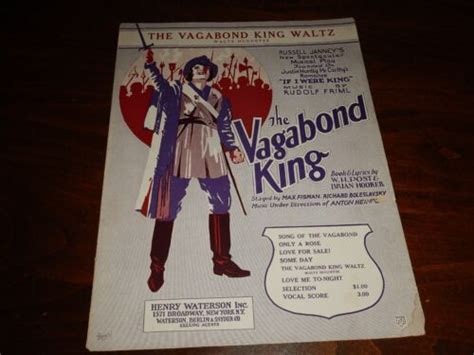 Song Of The Vagabonds 1925 Sheet Music From Musical The Vagabond