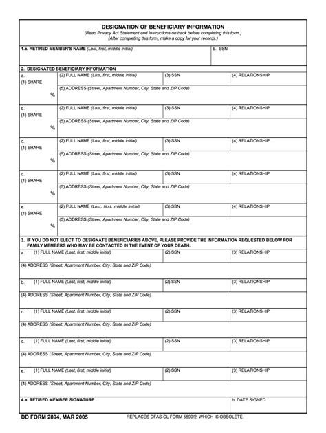Dd 2894 2005 2022 Fill And Sign Printable Template Online Us Legal