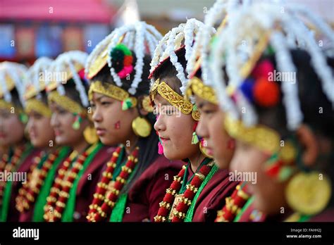 kathmandu nepal 30th dec 2015 nepalese gurung community people before traditional dance