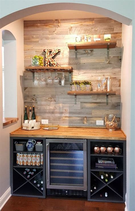 Floating Bar Shelves In 2020 Kitchen Bar Design Home Bar Decor Diy