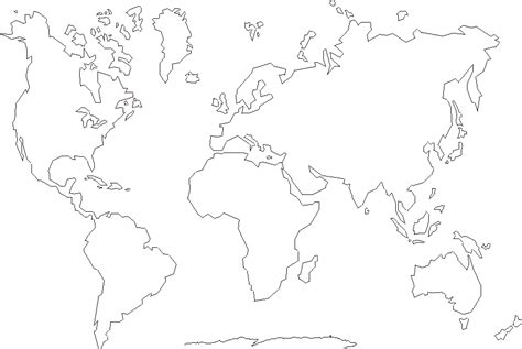 Blank World Map 7 Continents