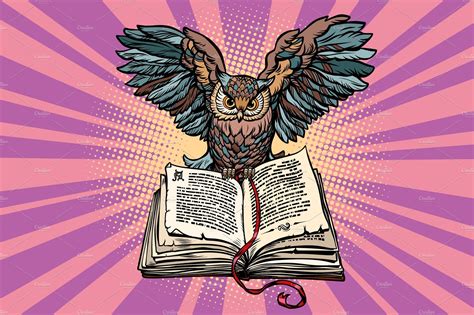 Owl On An Old Book A Symbol Of Wisdom And Knowledge Animal