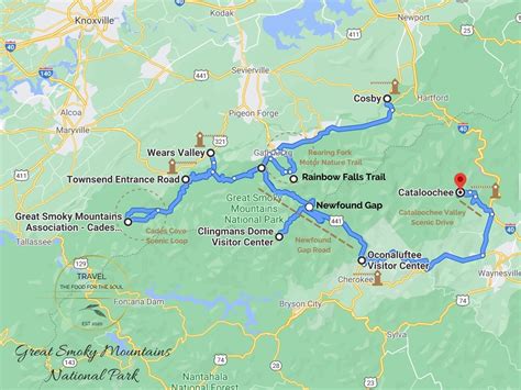Great Smoky Mountains National Park Attractions Map Travel The Food