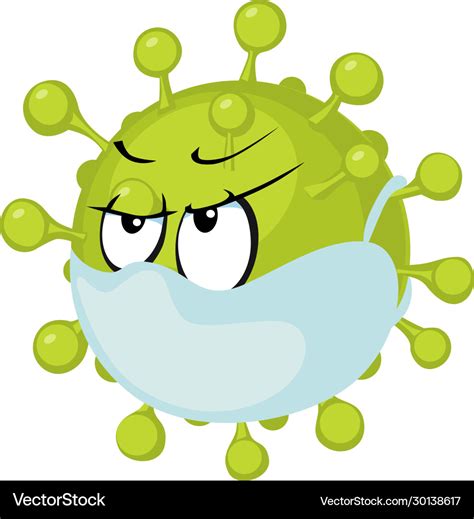 Tamed Corona Virus Cartoon Covid Vector Image