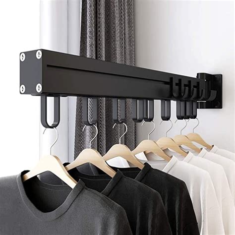 Folding Wall Mounted Clothes Hanger Rack Coat Stainless Steel Hook With