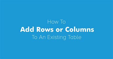 How To Add Rows Or Columns To An Existing Table Wp Table Builder