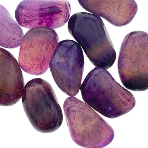 Purple Agate Tumbled Stones Peace Love Crystals