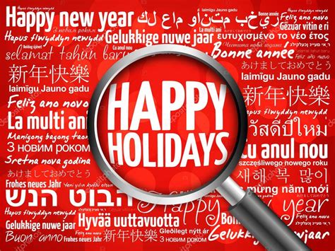 Happy Holidays Happy New Year In Different Languages Stock Photo By