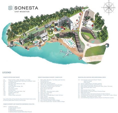 Resort Map Sonesta Maho Beach Resorts Stmaarten