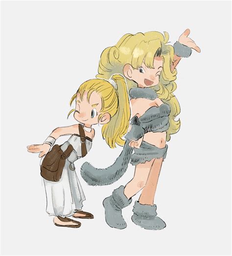 Marle And Ayla Chrono Trigger Drawn By Kebe6p Danbooru