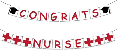 Buy Felt Red Congrats Nurse Banner Large No Diy Nursing