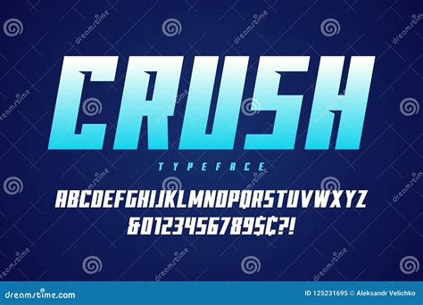 Crush Display Font Design Alphabet Typeface Letters Cartoon Vector