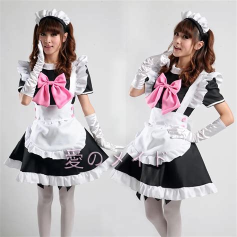 Sexy French Maid Costume Sweet Gothic Lolita Dress Anime Cosplay Sissy