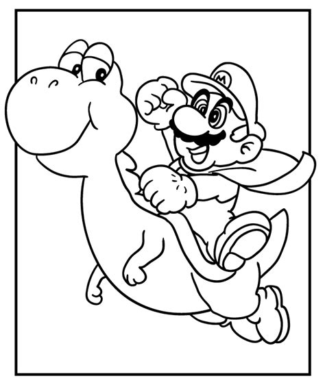 Dibujo Para Imprimir Y Colorear De Mario Y Yoshi