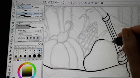 Inking Illustration With Wacom Cintiq And Clip Studio Paint For
