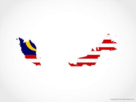 Ai (adobe illustrator) eps (encapsulated postscript). Vector Map of Malaysia - Flag | Free Vector Maps