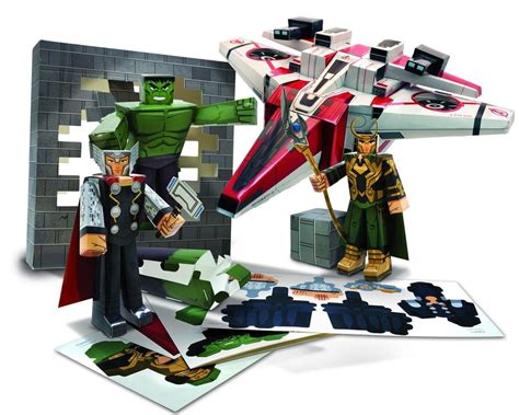 Marvel Avengers Assemble Papercraft Avenjet Aircraft Vehicle Pack Ebay