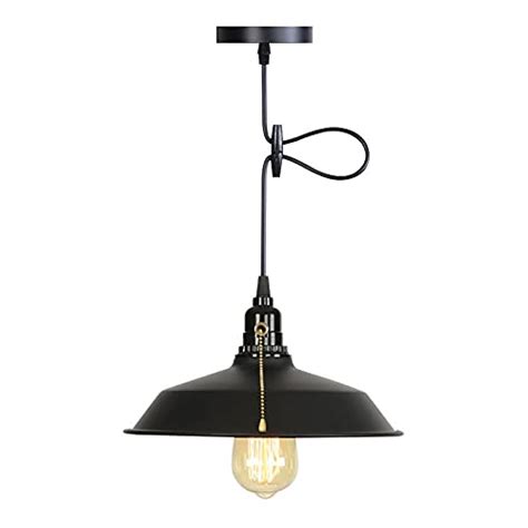 Buy Industrial Pendant Light On Off Pull Chain Balck Finish Hanging