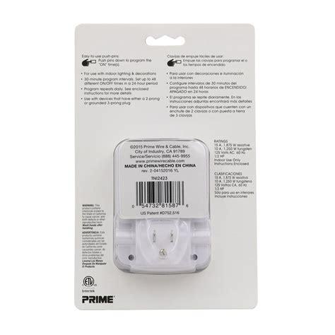 2 Outlet Heavy Duty Indoor 24hr Timer — Prime Wire And Cable Inc
