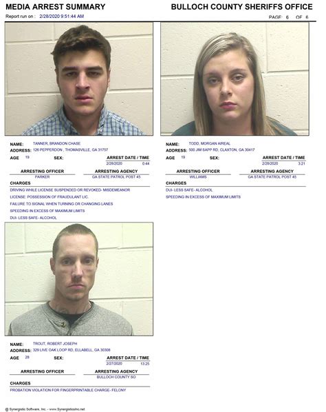 02/28/2020 Booking Report for Bulloch County - AllOnGeorgia