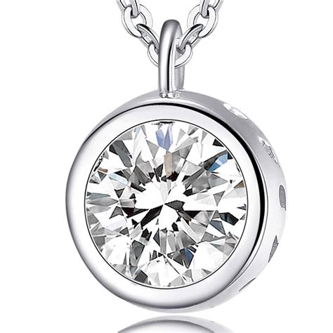 Ashley Jeweller Solid Sterling Silver And Bezel Set Ct Solitaire Cubic Zirconia CZ