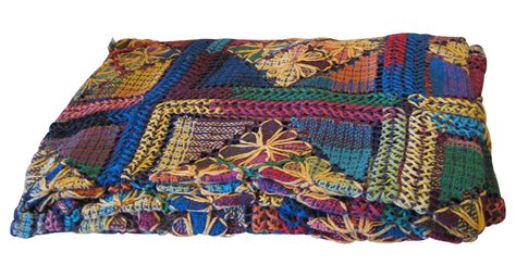 Brightly Colored Woven Bedspread | Chairish
