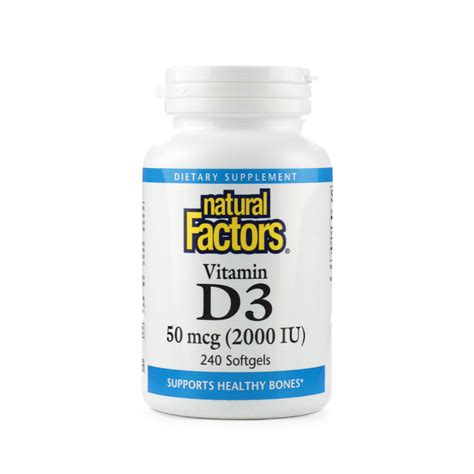Vitamin D3 50mcg 2000 Iu Natural Factors Vitamin D