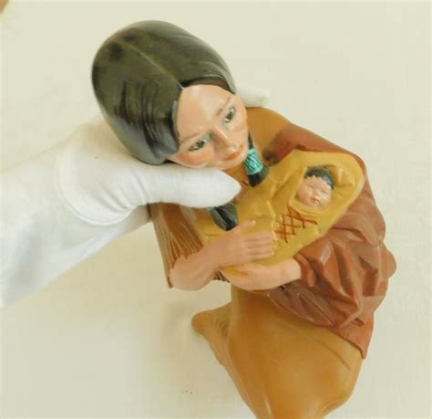 Vintage Ceramic Native American Indian Mother And Child Etsy