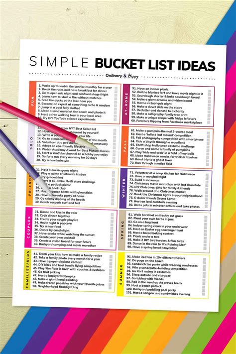 The Simple Bucket List Over 100 Free Or Cheap Ideas For A Life Of Fun