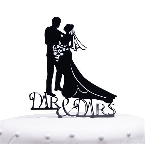 Le Prise™ Romantic Mr And Mrs Bride And Groom Silhouette Acrylic Cake Topper Wayfair