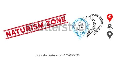 Rubber Red Stamp Seal Naturism Zone Stock Vector Royalty Free