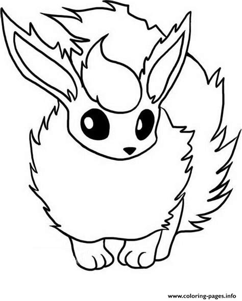 Flareon Eevee Pokemon Evolutions Coloring Pages Printable