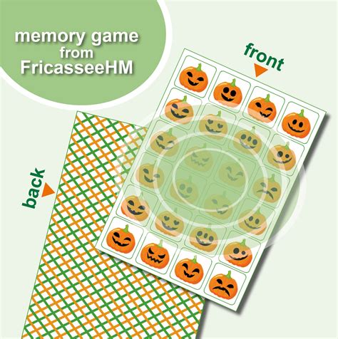 Pumpkin Memory Game For Toddler And Adults For Halloween Etsy