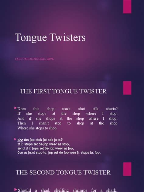 Tongue Twisters Evidence 3 Pdf