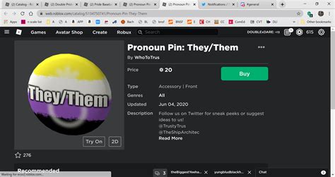 They Added Pronoun Pins To Roblox Rnonbinary