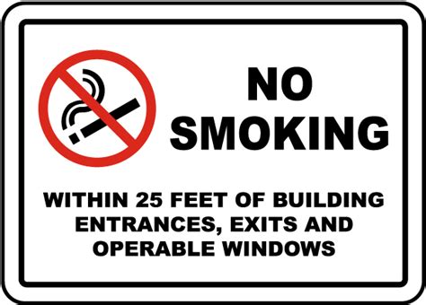No Smoking Within 25 Feet Sign Save 10 Instantly
