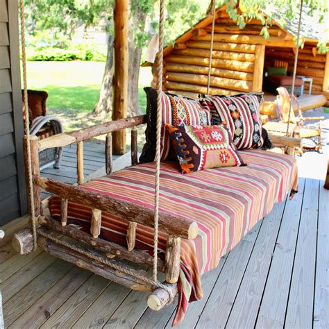 Great Camp Porch Swing Bed Adirondack Rustic Swing Bed Dartbrook