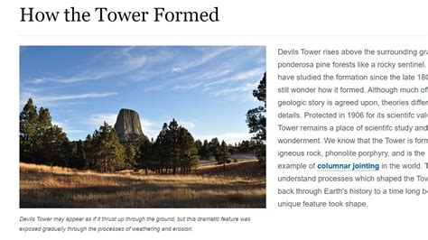 Fact Check Devils Tower National Monument Was Formed By Magma