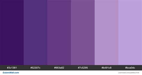 Purple Colors Palette Hex Colors 3c1361 52307c 663a82 7c5295