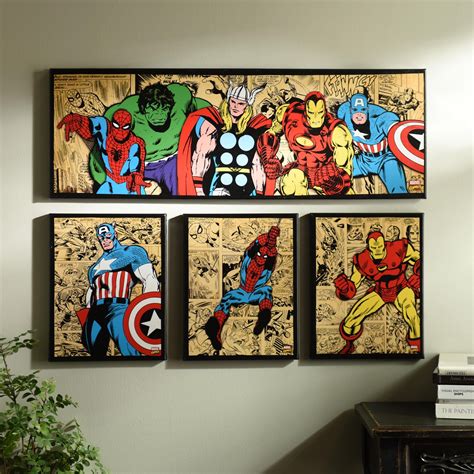 Marvel Superheroes Canvas Art Prints Set Of 4 Superhero Room Marvel