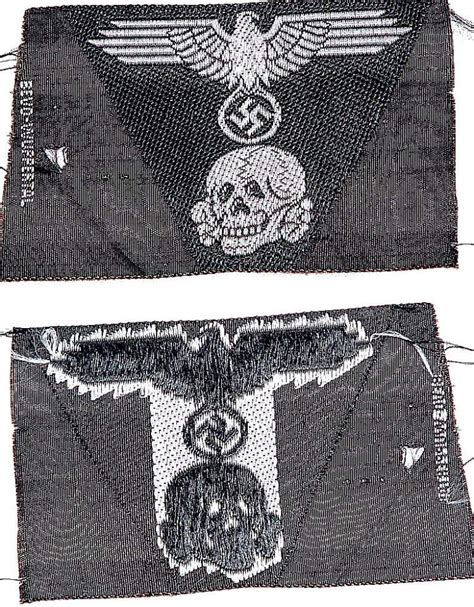 Ss Eagle And Skull M152 Marked And Ss Panzer Trapezoid