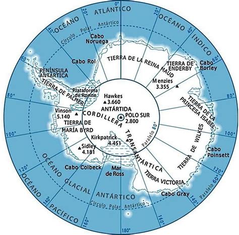 Mapa De La Antártida