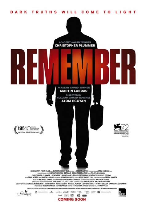 Remember Movie Poster Teaser Trailer