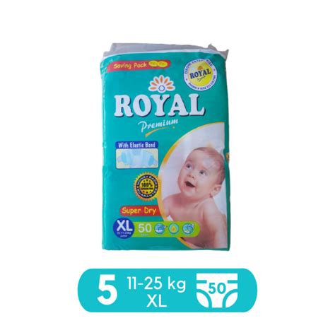 Royal Baby Dry Diapers Premium Xlarge Size 5 50 Pcs Babysavers