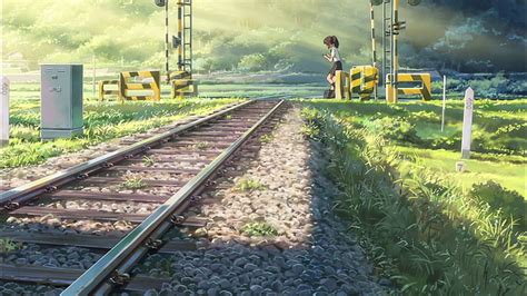 Gray Metal Train Rail Anime Your Name Railroad Hd Wallpaper