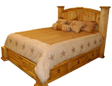 Rustic Pine Queen Mansion Storage Bed