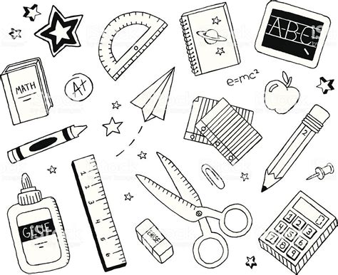 A School Themed Doodle Page Doodle Pages Doodles Art School Supplies