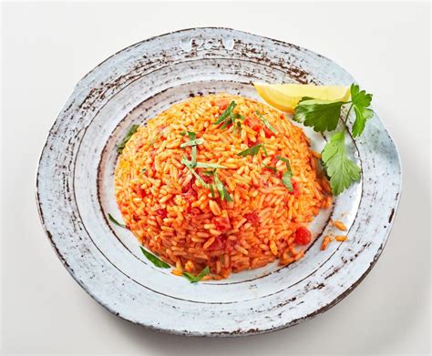 Traditional Greek Tomato Rice Or Dormatorizo Stock Photo Image Of